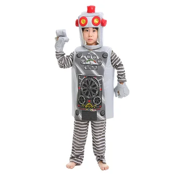 Otroci in Odrasli Robot Cosplay Kostum, Otrok in Moških ali Žensk Zabavno Halloween Kostum