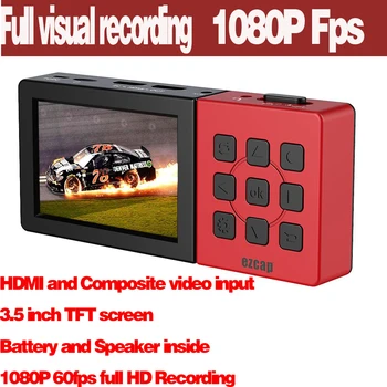 Novo Ezcap 273 HD 1080P Video Zajem 3.5 Palčni TFT Zgrajena V Baterije in Zvočnik 1080P 60fps full HD Snemanje