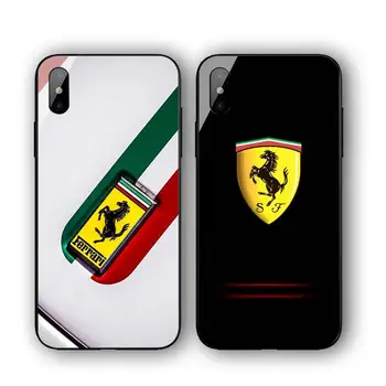 Luksuzni Avto Ferrari Primeru Telefon Za Iphone 11 XR Pro XS MAX 8 X 7 6S 6 Plus Kaljeno Steklo Zalivu Fundas