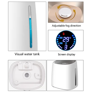 Gospodinjski Zraka Humidifier4L Čiščenje Megle Maker Čas Z Intelligent Touch Zaslon, Nastavljiva Količina Megla