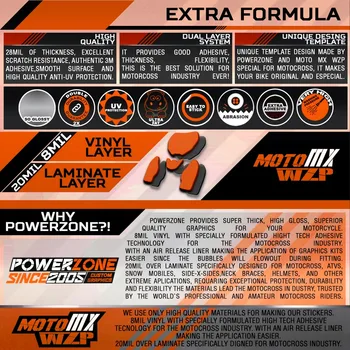 PowerZone po Meri Ekipa, Grafike, Ozadja, Decals 3M Nalepke Komplet Za KTM SX SXF MX EXC XCW Enduro 125cc za 500cc 2016-2019 066