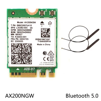 Dual band 2,4 Gbps povezave Wi-Fi 6 AX200NGW 802.11 ax/ac MU-MIMO 2x2 Wifi Za AX200 NGFF M. 2 Bluetooth 5.0 Omrežja Wlan Kartico＋Antena
