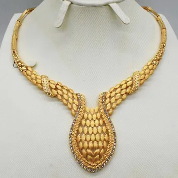 Nakit kompleti za ženske afriške kroglice nakit set dubaj zlato nakit sklopov gold uhani za ženske, poročna zapestnica