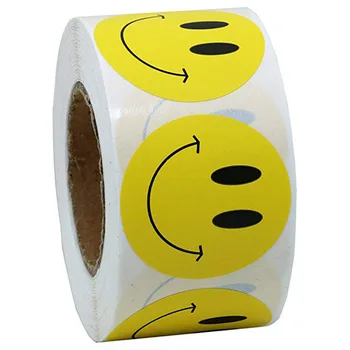 Smiley srečni obraz Nalepke pečat oznake 500 Nalepke na kolutu lepe nalepke za theacher in študent samolepilne nalepke, tiskovine