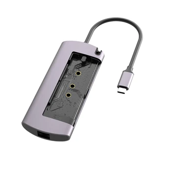 USB C HUB 6 Pristanišča z M. 2 NGFF Trdi Disk v Polje Tip-C HDMI 4K RJ45 Adapter PD USB 3.0 HUB Tip C Dock za MacBook Pro OTG
