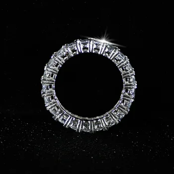 Moda trdna 925 sterling srebro ovalne cirkon poroko večnost band za ženske anniversay Božična darila luksuzni nakit R4573S