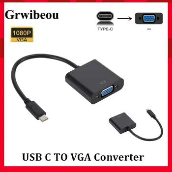 Grwibeou USB, C Ženske, VGA Kabel USBC USB3.1 na VGA Adapter za Macbook 12 inch Chromebook Pixel Lumia 950XL Vroče Prodaje