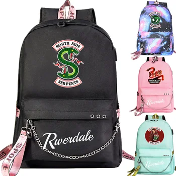 Nove TV Serije Riverdale Natisne Fantje, Dekleta, Otroci, Šolska torba Ženske USB Verige Nahrbtnik Platno Moških Bagpack Packsack Bookbag