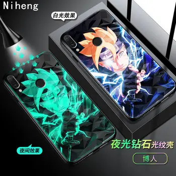 Niheng Svetlobna Akril telefon primeru kritje za Xiaomi Redmi Opomba 7 8 K20 Pro 8A Mi 9 9T 10 Pro Torba za Mobilni Lupini Žareti v Temno BORUTO