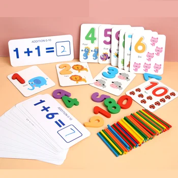 Montessori Igrače Za Otroke, Otroci Matematiko Aritmetično Poučevanje Zgodnje Izobraževalne Igrače, Štetje Lesene Število Spoznavanja Darilo Za Rojstni Dan