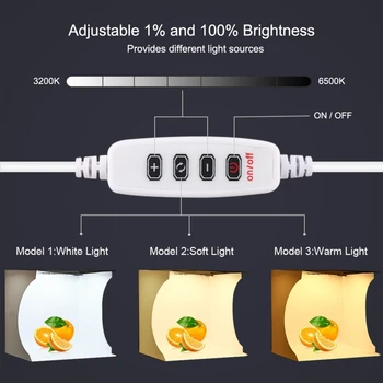 Mini Prenosni Polje Svetlobe Fotografiji Foto Studio Softbox S 6 Kulise za DSLR Fotoaparat Zložljiva Osvetljen Photobox svetlobne plošče Kompleti