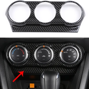 Ogljikovih Vlaken klimatska Naprava Stikalo za Kritje Trim Trakovi Avto Styling Pribor za-2017 Mazda 2 Demio DL Limuzina DJ Hatchback