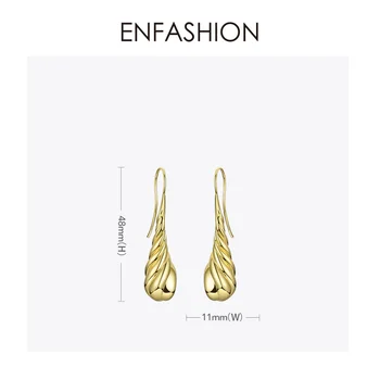 ENFASHION Twisted Vodne Kapljice Visijo Uhani Za Ženske Zlata Barva Kovinskih Dolgo Spusti Earings Vintage Nakit Oorbellen EC191035