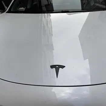 Glazura mat konča Ogljikovih vlaken za Tesla Model 3 Auto Logotipi obliž dekoracijo Spremenjen pribor Vodja avto Rep polje logotip