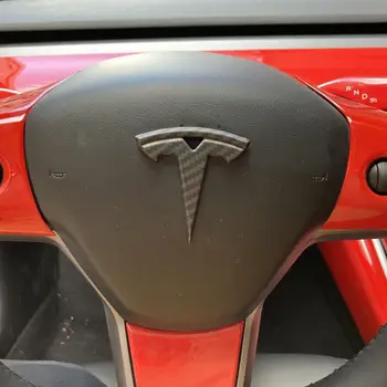 Glazura mat konča Ogljikovih vlaken za Tesla Model 3 Auto Logotipi obliž dekoracijo Spremenjen pribor Vodja avto Rep polje logotip