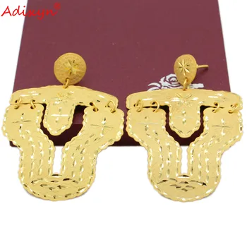 Adixyn 24k Zlata Barva uhani za ženske Dubaj Nakit Etiopski Afriške Poročne Poroke Vintage Darila N01067