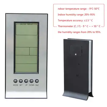 Notranja Zunanja Temperatura Vlažnost Meter Digitalni Termometer, Higrometer C/F LCD-Zaslon Senzor Sonda, Vremenske Postaje