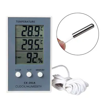 Notranja Zunanja Temperatura Vlažnost Meter Digitalni Termometer, Higrometer C/F LCD-Zaslon Senzor Sonda, Vremenske Postaje