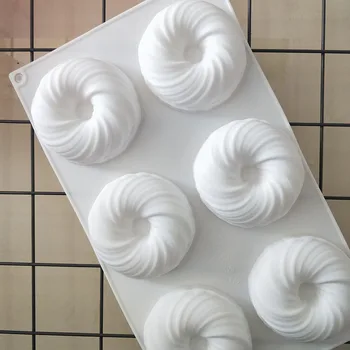 Silikonski 9-votlini Spirala Torto Silikonsko Plesni Milo plesni DIY Bakeware Peko Orodja za 3D Kruh, Pecivo Plesni Pizza pan Plesni