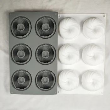 Silikonski 9-votlini Spirala Torto Silikonsko Plesni Milo plesni DIY Bakeware Peko Orodja za 3D Kruh, Pecivo Plesni Pizza pan Plesni