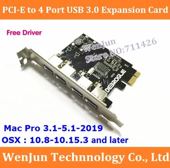 Univerzalni Mac Pro Cableless Super hitrost USB 3.0 PCI-E X1 4 Vrata Razširitveno Kartico Za MAC os x 10.8-10.15.3 /Windows/ MACPRO