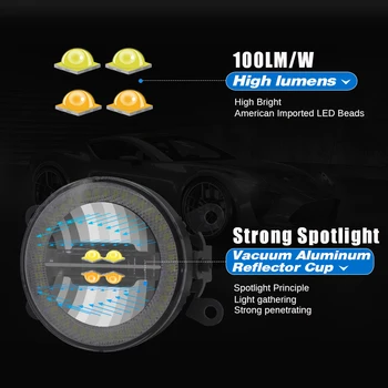 3-V-1 Funkcija Avto LED Luči za Meglo Dnevnih Luči Angel Eye Projektor Meglo Žarnica H11 Vtičnico Za Jaguar XJ XK X-Type S-Tip