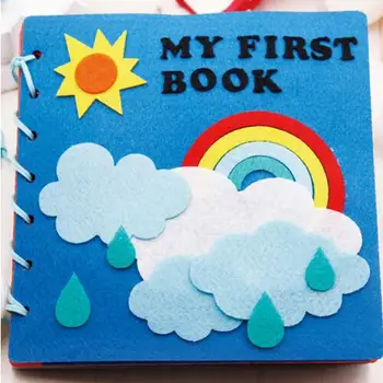1PC Modro Ročno Dete Mirno Moje Prve Knjige, Igrače Za Otroke Zgodnje Učenje Izobraževalni Enostavno Šivanje Počutil DIY Materiala Paket