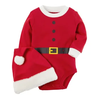 0-24 Mesecev Fantje dekleta Oblačila Božični kostum Malčka Srčkan Santa Claus 2pcs nastavite Romper+Klobuk Nastavite Otroci, Otroci in Modnih Obleko