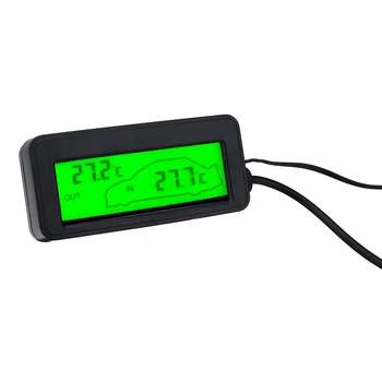 DC 12V Mini Digitalni LCD Avto Termometer Voltmeter Auto Indoor/Outdoor Temperature Merilnik, Merilnik Instrumenti