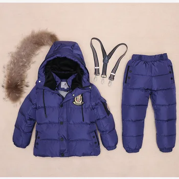 -30Degrees Rusija Zimske Smučarske Jumpsuit Otroci Oblačila Fantje Dekleta Šport bo Ustrezala Otroci Sneg Nosijo Jakne Plašči Bib Hlače, Nepremočljiva