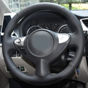 Avto-stying pravega usnja avto volan kritje Avto dodatki Za Nissan Sentra Juke Maxima Infiniti FX FX35 FX37 FX50