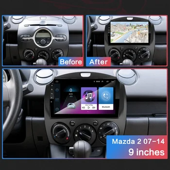 9 inch Android 9.1 2 Din Avto Večpredstavnostnih za Mazda 2 2007 2008 2009 2010 2011 2012 2013 2din Autoradio GPS Stereo Radio, Wifi