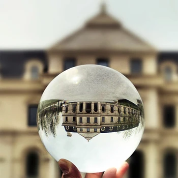 80 mm Lensball Kristalno Kroglo prozornega Stekla Fotografija Umetno Cristal Žogo Svetu Vroče prodajo Doma Dekor
