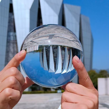 80 mm Lensball Kristalno Kroglo prozornega Stekla Fotografija Umetno Cristal Žogo Svetu Vroče prodajo Doma Dekor