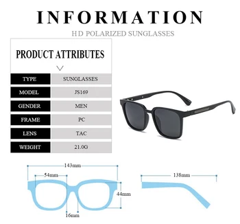 2020 Klasičnih Kvadratnih Moških Polarizirana sončna Očala UV400 Visoke Kakovosti Črni Odtenki Očala Za Vožnjo na Debelo blagovno Znamko Design Očala