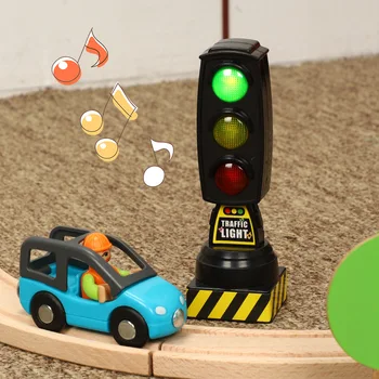 Simulacija Na Semaforju Igrača Prometa Opozorilne Luči Model Cesti Znak Vrtec Otrok Majhen Vlak Spremljali Dodatki, Igrača Avto