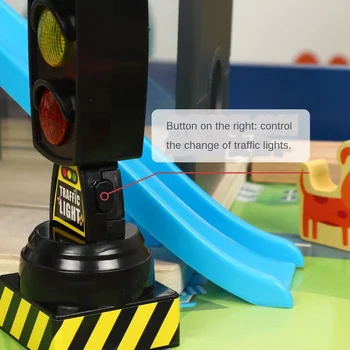 Simulacija Na Semaforju Igrača Prometa Opozorilne Luči Model Cesti Znak Vrtec Otrok Majhen Vlak Spremljali Dodatki, Igrača Avto