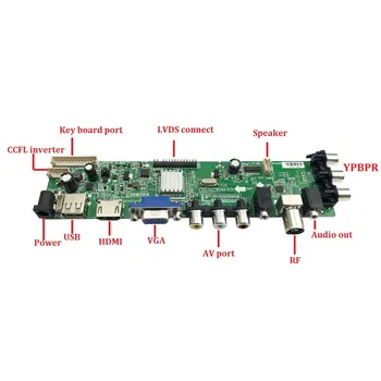 Komplet Za CLAA154WA05A/CLAA154WA05AN TV VGA, USB, daljinsko 1 CCFL LCD z DVB-T Digitalni HDMI 1280X800 30pin Plošči Krmilnik odbor 15.4