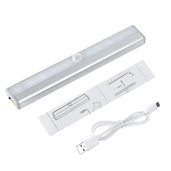 LED Senzor Gibanja Ponoči lahki Prenosni 6 / 10 LED Omaro Luči Pogon USB Brezžični Kabinet IR Infrardeči Gibanja lampara