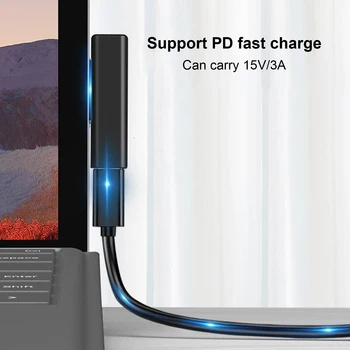 USB Tip C PD Hitro Polni Vtič Pretvornik za Microsoft Surface Pro 3 4 5 6 Gredo USB C Ženski Adapter, Priključek za Površinsko Knjiga