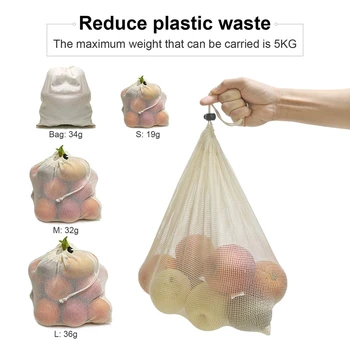 Večkratno Uporabo Nakupovalne Vrečke, 12-Set Za Enkratno Uporabo Izdelka Vrečke Organski Bombaž Stroj Plastike-Brezplačne Vrečke Zero Waste Nakupovanje Neto Torbe, Fo
