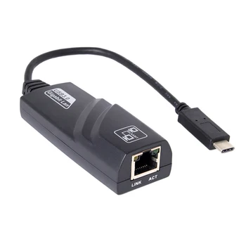 1000Mbps Za PC K Laptop Opremo Črna Tip-c USB-C Za RJ45 Gigabit Ethernet LAN Omrežni Kabel