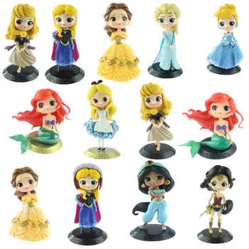 Disney Princesa Igrače Q Posket Zamrznjene Elsa Ana Pvc Figuric Sneguljčica Merida Lutke Otroci Igrače Za Dekleta Darilo