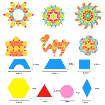 250Pcs Lesene Geometrijski 3D Puzzle Tangram Sestavljanke Odbor Igrače Otroška Začetku Izobraževalne Učenje Igrače Matematiko Igrača Otroci Učno Pomoč