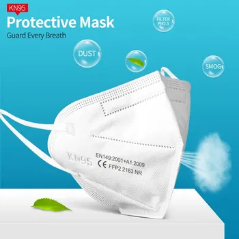 KN95 Obraz Maske FFP2 Varnost Respirator Usta Maske masque Dustproof Dihanje Filter Močno Zaščitno Večkratno uporabo Umetnih, sintetičnih vlaken, Krpo
