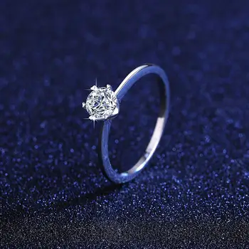 CZCITY 1ct-Moissanite Diamant obroči za Ženske Poroko Zaročni prstan z Majhno Srce 925 Sterling Srebro Fine Nakit MSR-020
