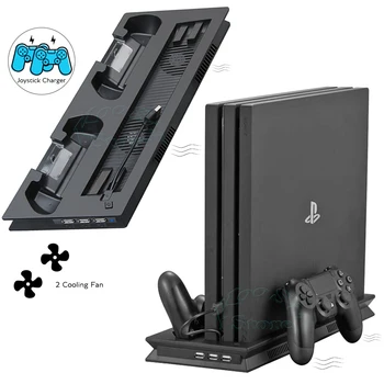 PS4 Pro Konzole Navpično Stojalo Hladilni Ventilator Play Station 4 Krmilnik Polnilec za Sony PS Playstation 4 4 Pro Igre Pribor