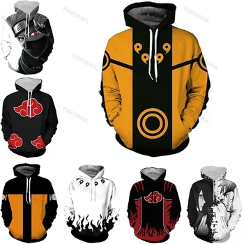 Vroče Anime Naruto Hoodies Moški Ženske Zimske puloverji 3D Hooded Prevelik Sweatshirts XXS-4XL Naruto 3D Hoodies Otroci Vrhovi