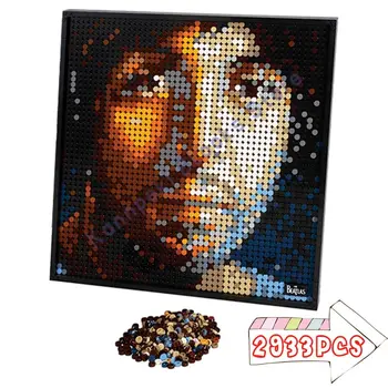 Novo 2933PCS Portret Pixel Art Band Stavbe, Bloki, Opeke, 4 Vrste Mozaik DIY MOC Igrače Otrok Božično Darilo Dekoracijo Puzzle