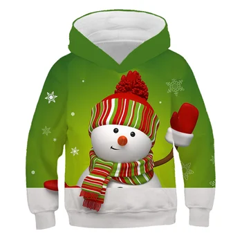 Snjegović božič Obleke Poletje Cool 3d Otroci Hoodies dekleta, Družina srajce Fantje hoodies Santa Claus Majica otroška Vrhovi